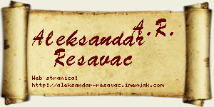 Aleksandar Resavac vizit kartica